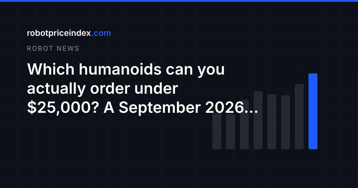 Which humanoids can you actually order under $25,000? A September 2026 index read