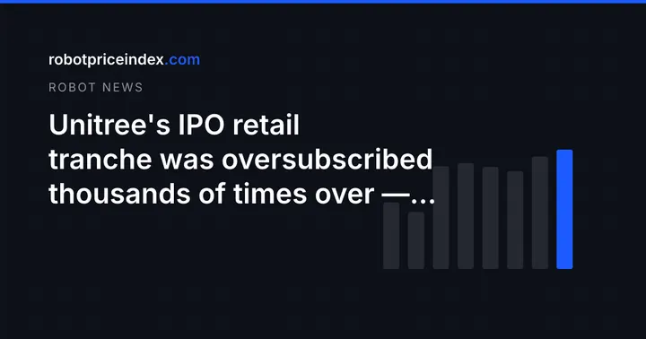 Unitree's IPO retail tranche was oversubscribed thousands of times over — what that premium is actually pricing in