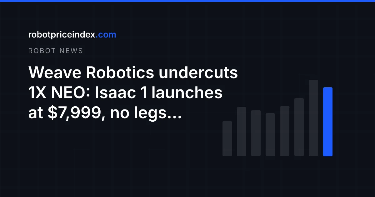 Weave Robotics undercuts 1X NEO: Isaac 1 launches at $7,999, no legs required